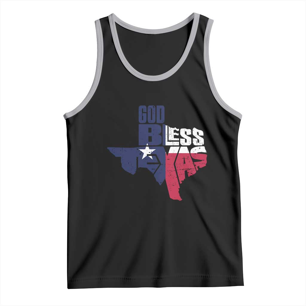 American Texan Tank Top God Bless Texas TX Flag TS11 Black Athletic Heather Print Your Wear
