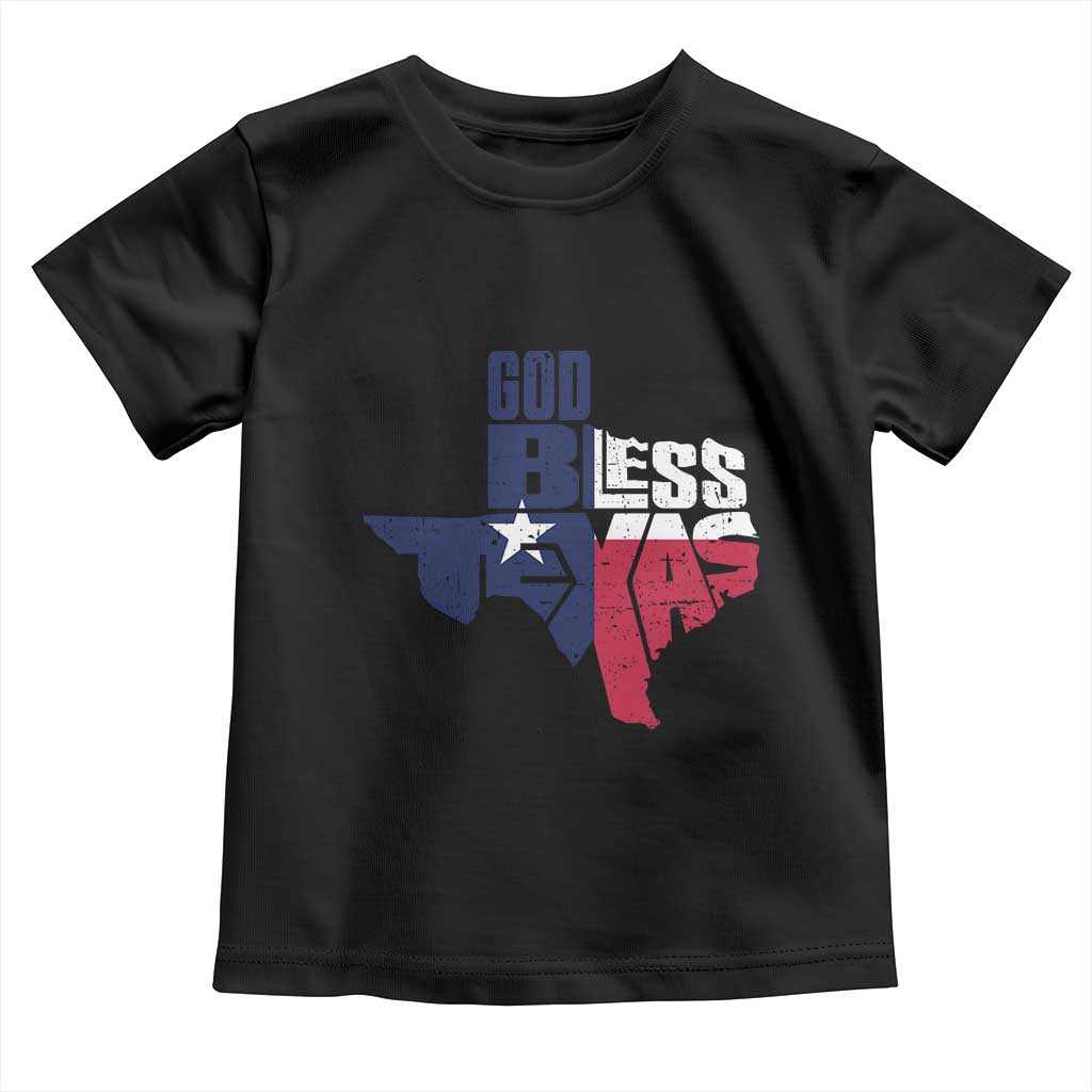 American Texan Toddler T Shirt God Bless Texas TX Flag TS11 Black Print Your Wear