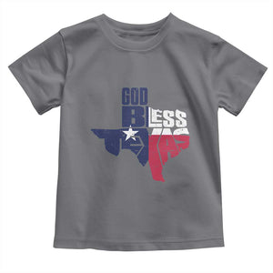 American Texan Toddler T Shirt God Bless Texas TX Flag TS11 Charcoal Print Your Wear