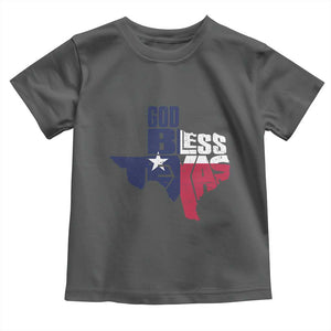 American Texan Toddler T Shirt God Bless Texas TX Flag TS11 Dark Heather Print Your Wear