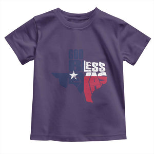 American Texan Toddler T Shirt God Bless Texas TX Flag TS11 Purple Print Your Wear