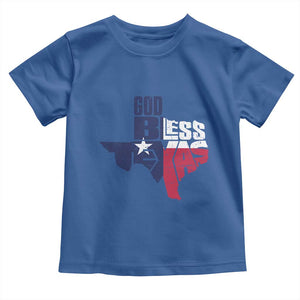 American Texan Toddler T Shirt God Bless Texas TX Flag TS11 Royal Blue Print Your Wear