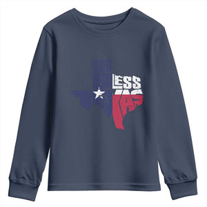 American Texan Youth Sweatshirt God Bless Texas TX Flag TS11 Navy Print Your Wear