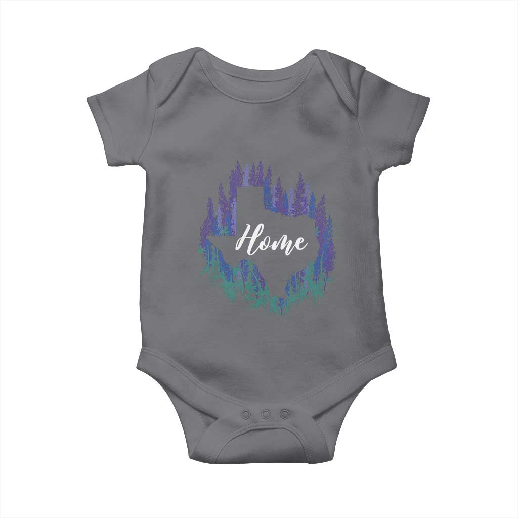 Texas Home State Map Pride Bluebonnets Baby Onesie TS11 Charcoal Print Your Wear