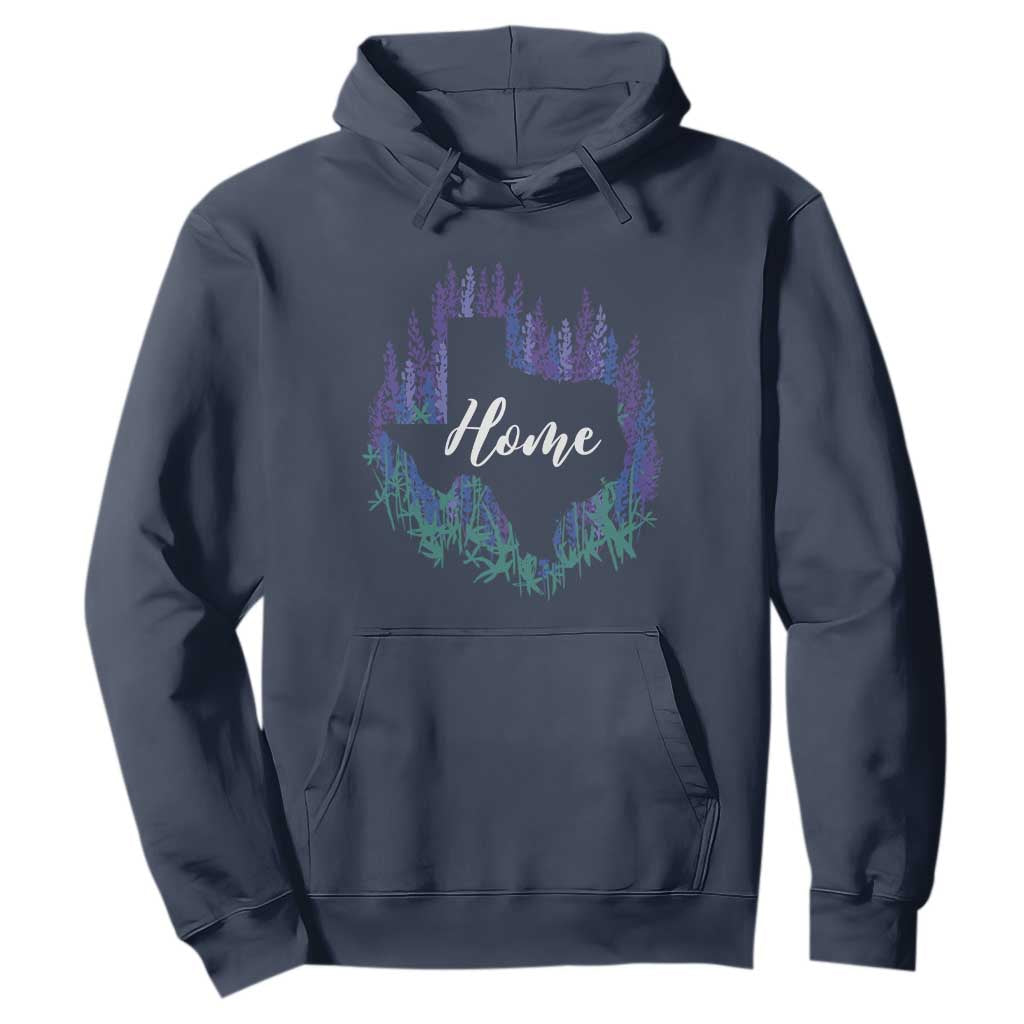 Texas Home State Map Pride Bluebonnets Hoodie TS11 Navy Print Your Wear