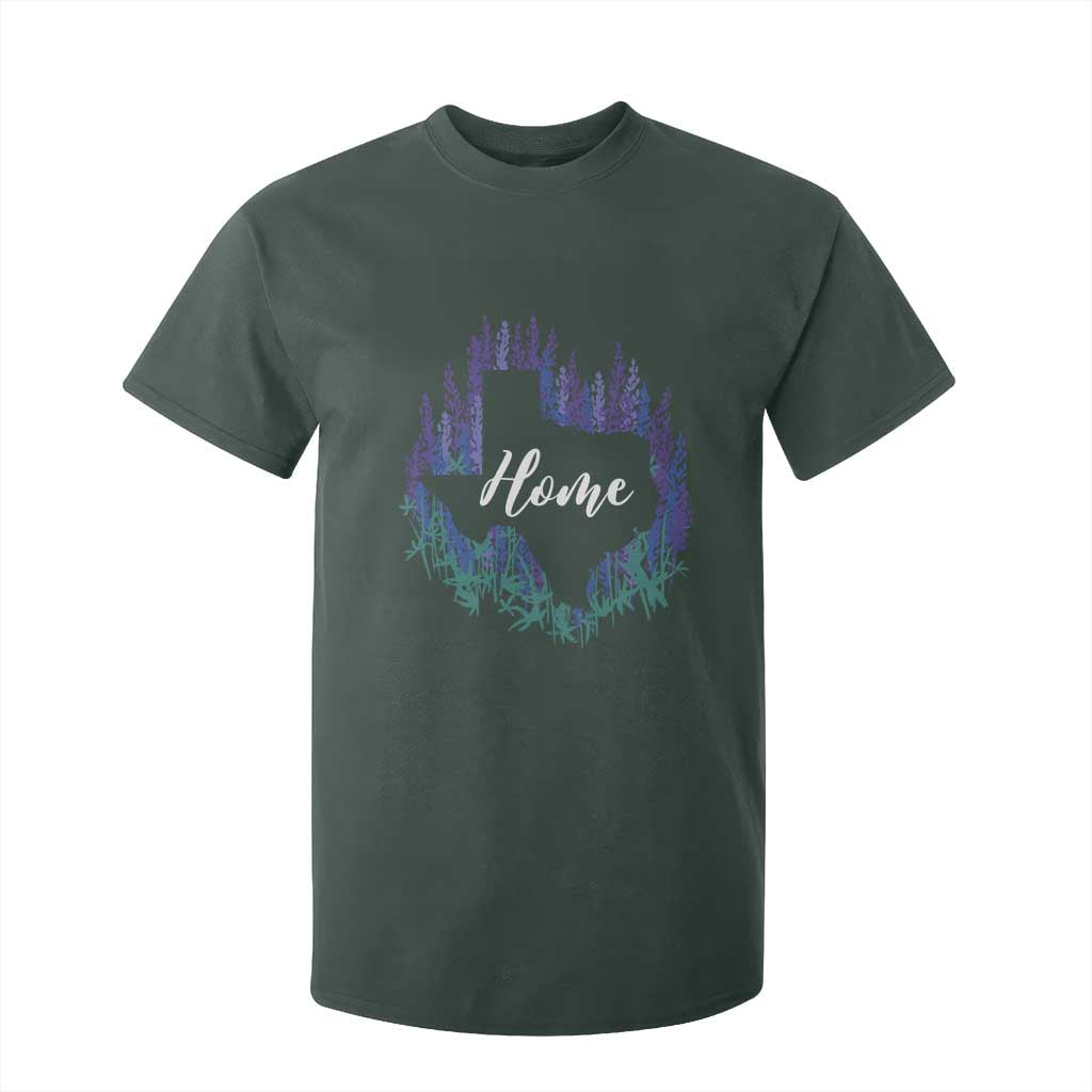 Texas Home State Map Pride Bluebonnets T Shirt For Kid TS11 Dark Forest Green Print Your Wear