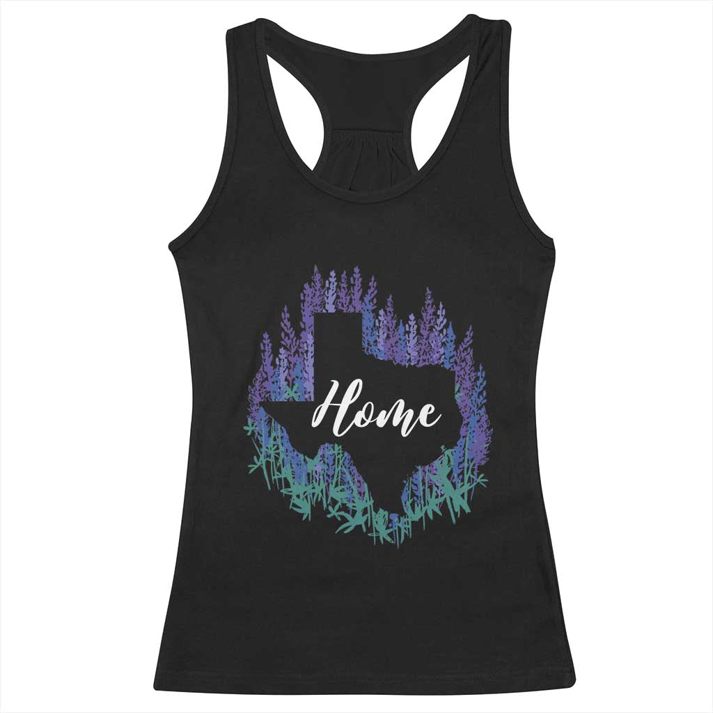 Texas Home State Map Pride Bluebonnets Racerback Tank Top TS11 Black Print Your Wear