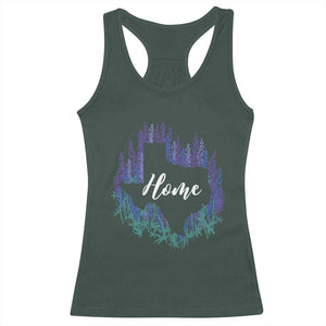 Texas Home State Map Pride Bluebonnets Racerback Tank Top TS11 Dark Forest Green Print Your Wear