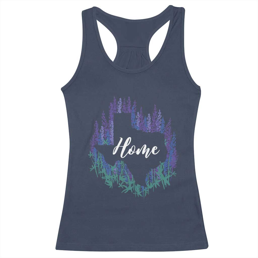 Texas Home State Map Pride Bluebonnets Racerback Tank Top TS11 Navy Print Your Wear