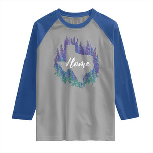 Texas Home State Map Pride Bluebonnets Raglan Shirt TS11 Sport Gray Royal Print Your Wear