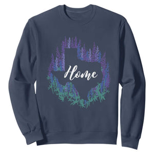 Texas Home State Map Pride Bluebonnets Sweatshirt TS11 Navy Print Your Wear