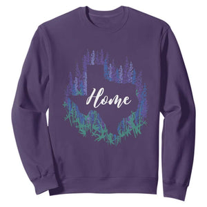 Texas Home State Map Pride Bluebonnets Sweatshirt TS11 Purple Print Your Wear