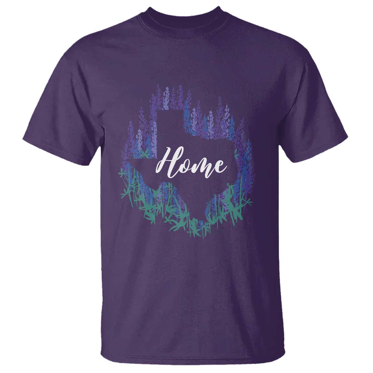 Texas Home State Map Pride Bluebonnets T Shirt TS11 Purple Print Your Wear