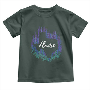 Texas Home State Map Pride Bluebonnets Toddler T Shirt TS11 Dark Forest Green Print Your Wear