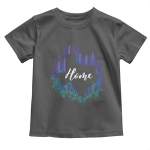 Texas Home State Map Pride Bluebonnets Toddler T Shirt TS11 Dark Heather Print Your Wear