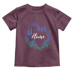 Texas Home State Map Pride Bluebonnets Toddler T Shirt TS11 Maroon Print Your Wear