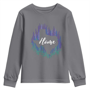 Texas Home State Map Pride Bluebonnets Youth Sweatshirt TS11 Charcoal Print Your Wear