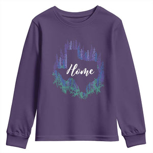 Texas Home State Map Pride Bluebonnets Youth Sweatshirt TS11 Purple Print Your Wear