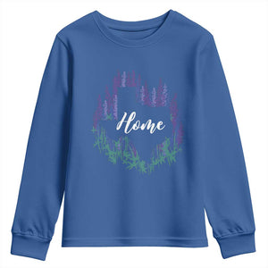 Texas Home State Map Pride Bluebonnets Youth Sweatshirt TS11 Royal Blue Print Your Wear