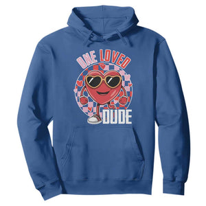 Funny Valentine's Day Hoodie One Loved Dude Cute Heart Checkerboard TS11 Royal Blue Print Your Wear