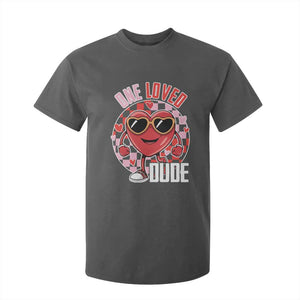 Funny Valentine's Day T Shirt For Kid One Loved Dude Cute Heart Checkerboard TS11 Dark Heather Print Your Wear