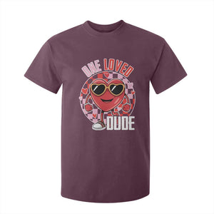 Funny Valentine's Day T Shirt For Kid One Loved Dude Cute Heart Checkerboard TS11 Maroon Print Your Wear