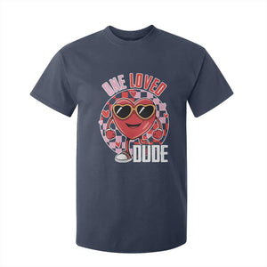 Funny Valentine's Day T Shirt For Kid One Loved Dude Cute Heart Checkerboard TS11 Navy Print Your Wear