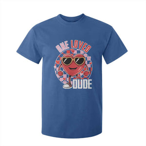 Funny Valentine's Day T Shirt For Kid One Loved Dude Cute Heart Checkerboard TS11 Royal Blue Print Your Wear