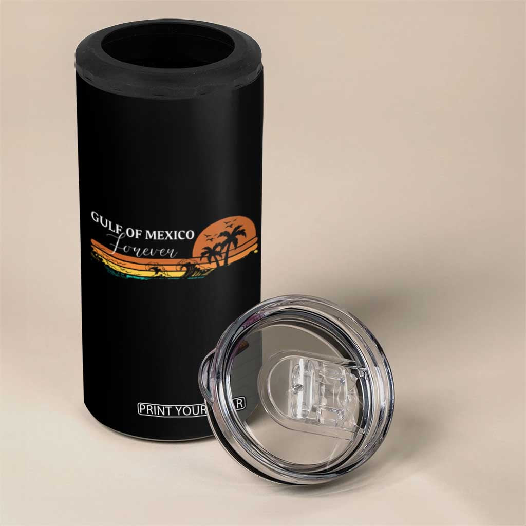 Gulf Of Mexico Forever 4 in 1 Can Cooler Tumbler Beach Palm Treen Vintage Retro TS11 Print Your Wear