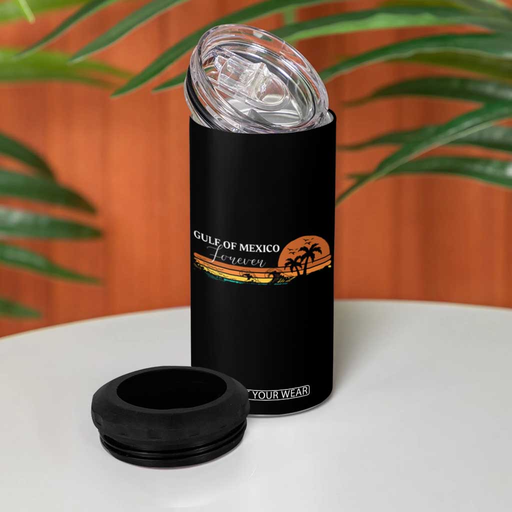 Gulf Of Mexico Forever 4 in 1 Can Cooler Tumbler Beach Palm Treen Vintage Retro TS11 Print Your Wear