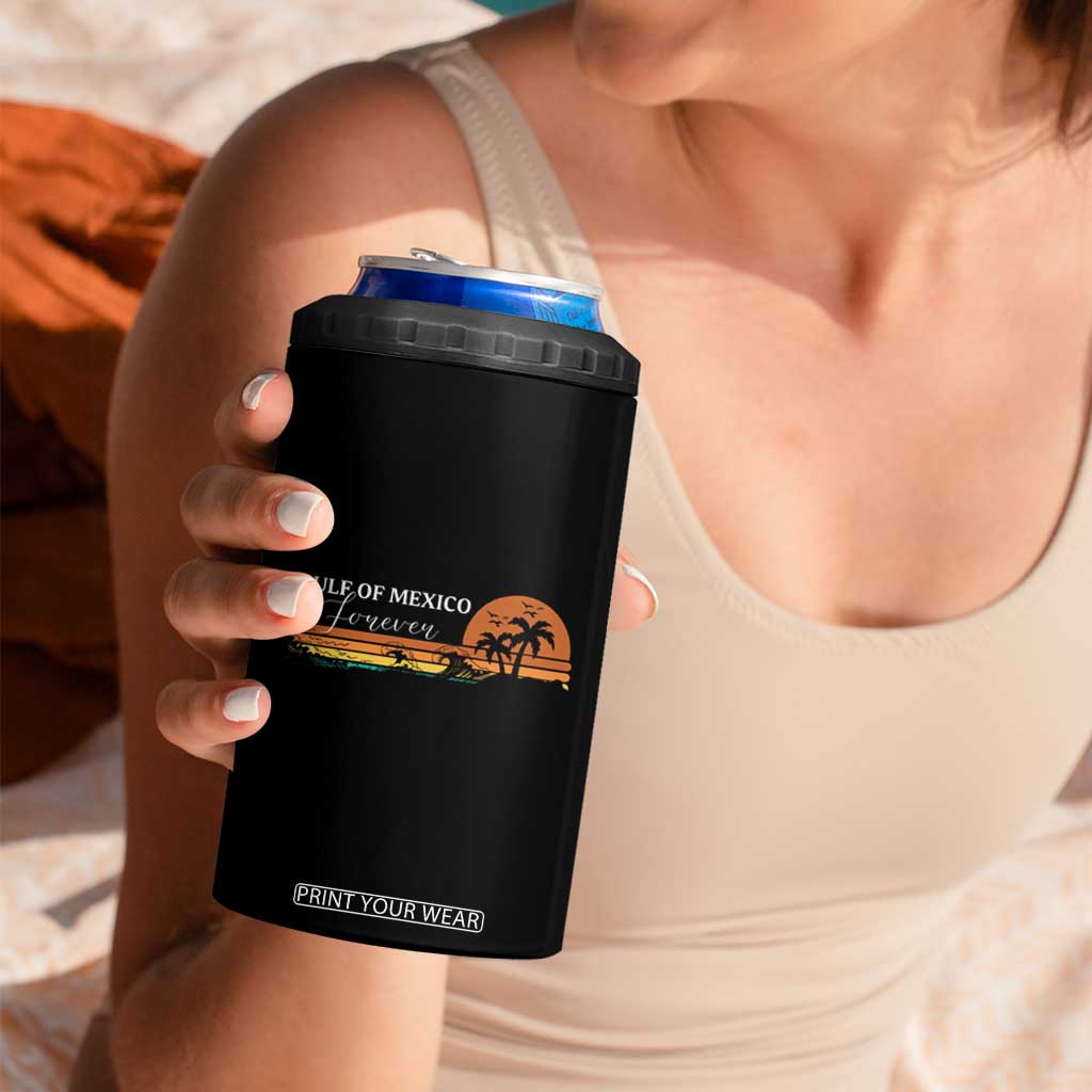 Gulf Of Mexico Forever 4 in 1 Can Cooler Tumbler Beach Palm Treen Vintage Retro TS11 Print Your Wear