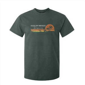 Gulf Of Mexico Forever T Shirt For Kid Beach Palm Treen Vintage Retro TS11 Dark Forest Green Print Your Wear
