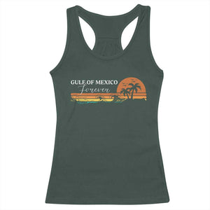 Gulf Of Mexico Forever Racerback Tank Top Beach Palm Treen Vintage Retro TS11 Dark Forest Green Print Your Wear