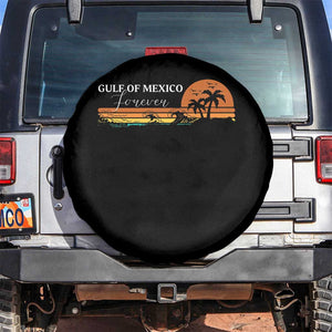 Gulf Of Mexico Forever Spare Tire Cover Beach Palm Treen Vintage Retro TS11 No hole Black Print Your Wear