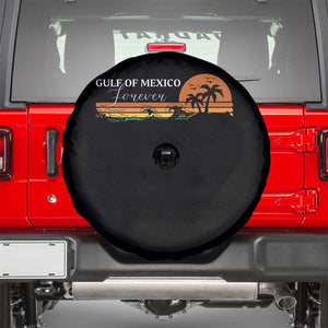 Gulf Of Mexico Forever Spare Tire Cover Beach Palm Treen Vintage Retro TS11 Black Print Your Wear