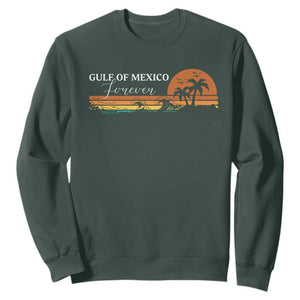 Gulf Of Mexico Forever Sweatshirt Beach Palm Treen Vintage Retro TS11 Dark Forest Green Print Your Wear