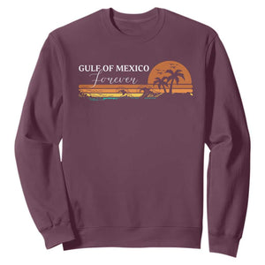 Gulf Of Mexico Forever Sweatshirt Beach Palm Treen Vintage Retro TS11 Maroon Print Your Wear
