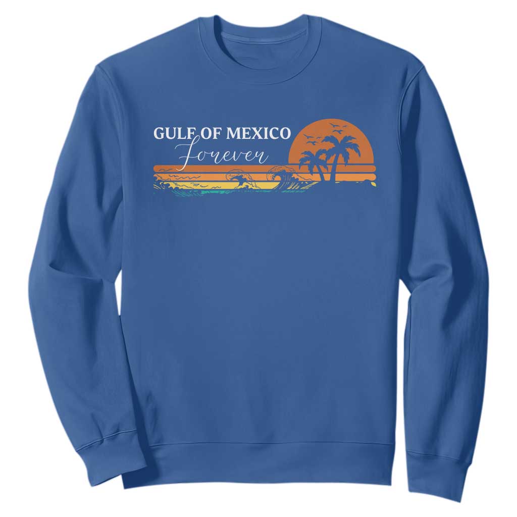 Gulf Of Mexico Forever Sweatshirt Beach Palm Treen Vintage Retro TS11 Royal Blue Print Your Wear