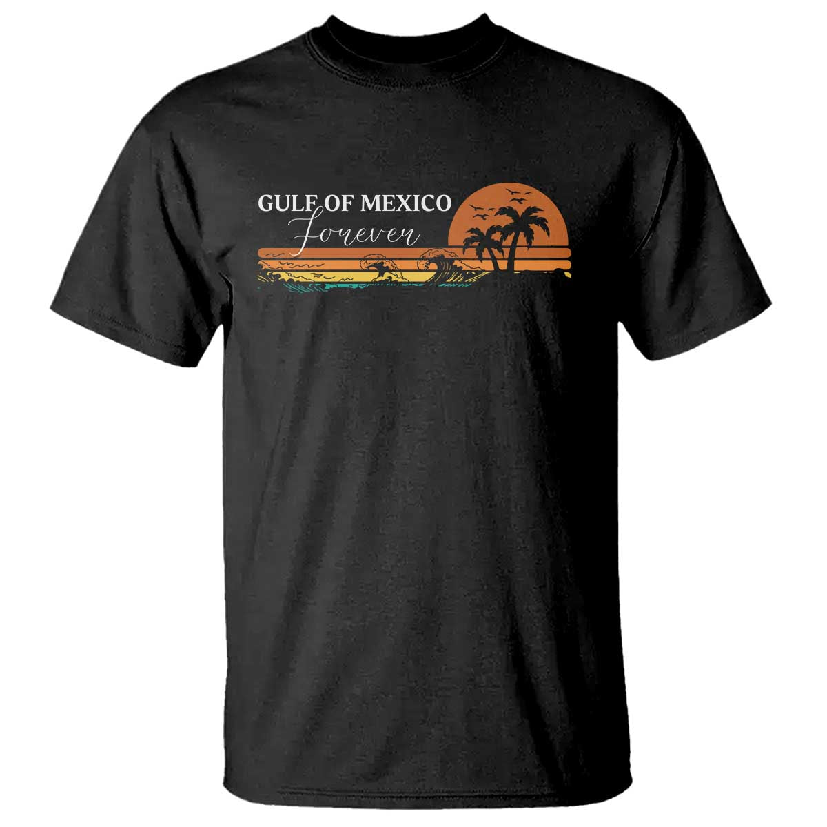 Gulf Of Mexico Forever T Shirt Beach Palm Treen Vintage Retro TS11 Black Print Your Wear
