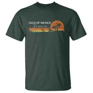 Gulf Of Mexico Forever T Shirt Beach Palm Treen Vintage Retro TS11 Dark Forest Green Print Your Wear