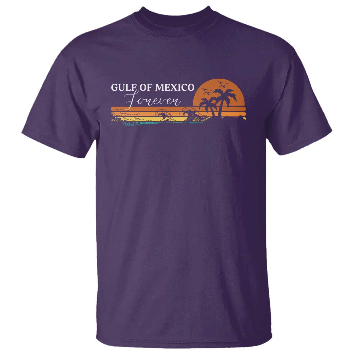 Gulf Of Mexico Forever T Shirt Beach Palm Treen Vintage Retro TS11 Purple Print Your Wear