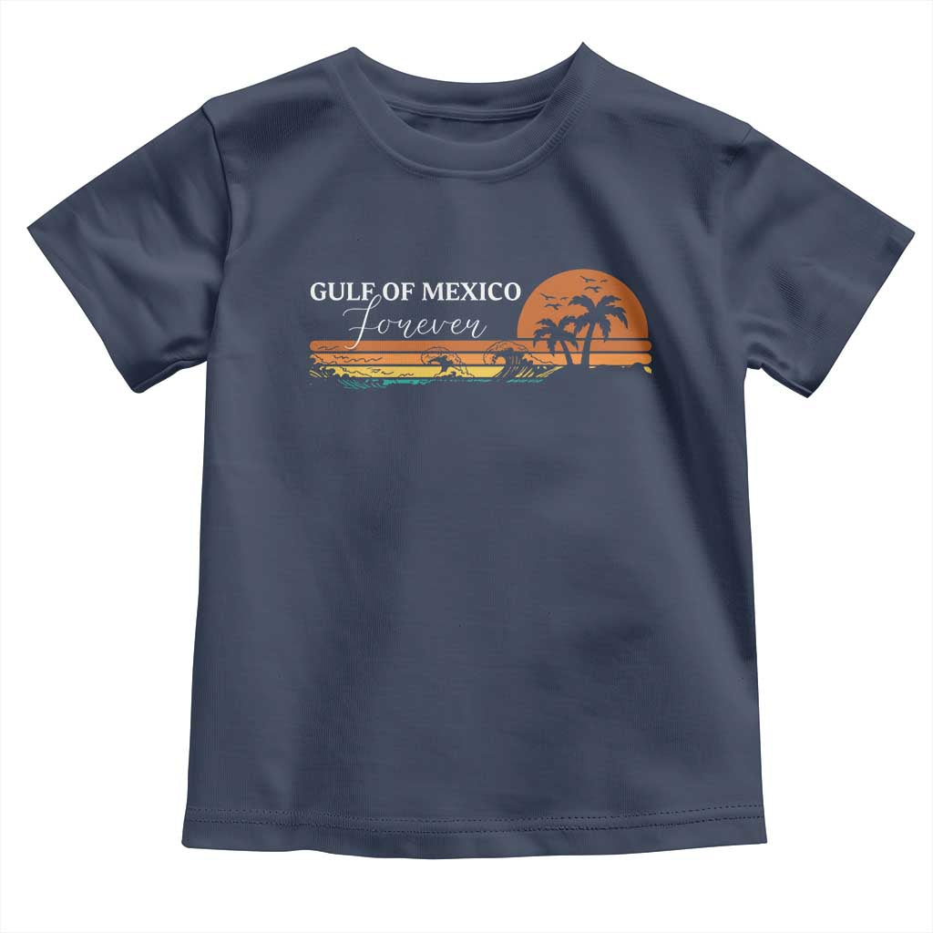 Gulf Of Mexico Forever Toddler T Shirt Beach Palm Treen Vintage Retro TS11 Navy Print Your Wear