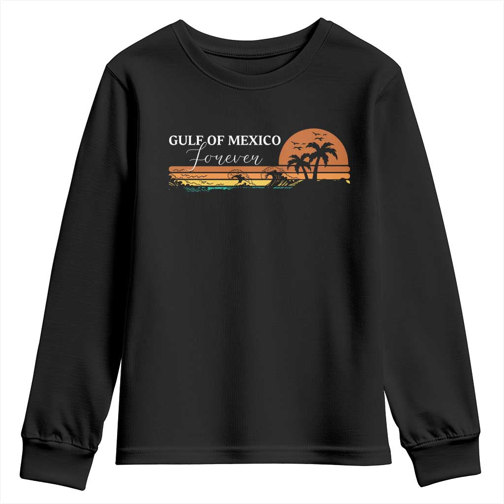 Gulf Of Mexico Forever Youth Sweatshirt Beach Palm Treen Vintage Retro TS11 Black Print Your Wear