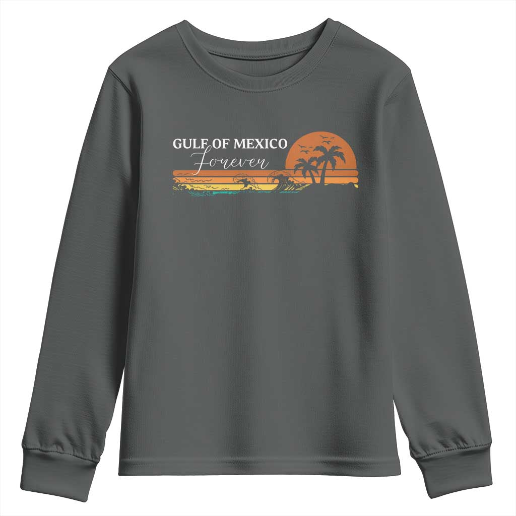 Gulf Of Mexico Forever Youth Sweatshirt Beach Palm Treen Vintage Retro TS11 Dark Heather Print Your Wear