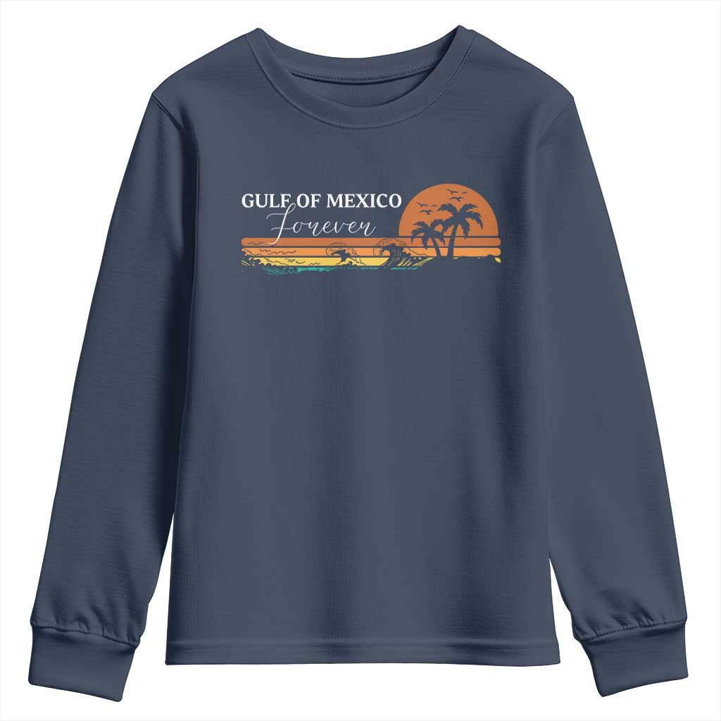 Gulf Of Mexico Forever Youth Sweatshirt Beach Palm Treen Vintage Retro TS11 Navy Print Your Wear