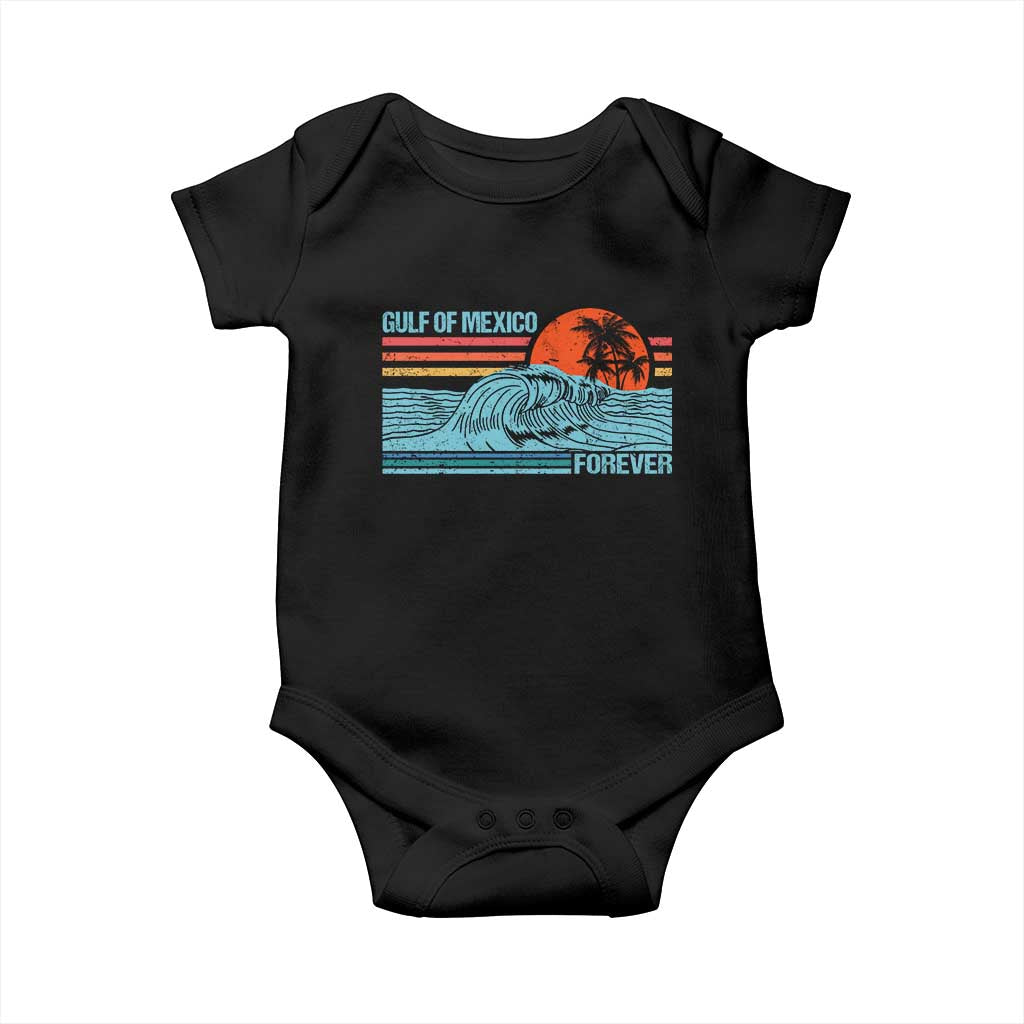 Gulf Of Mexico Forever Baby Onesie Vintage Retro Beach Coconut Tree TS11 Black Print Your Wear