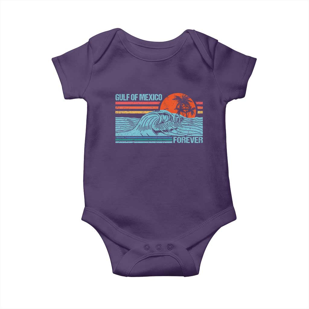 Gulf Of Mexico Forever Baby Onesie Vintage Retro Beach Coconut Tree TS11 Purple Print Your Wear