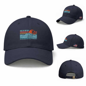 Gulf Of Mexico Forever Baseball Cap Vintage Retro Beach Coconut Tree TS11 Baseball Cap Universal Fit Navy Print Your Wear