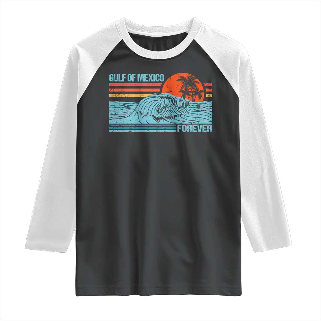 Gulf Of Mexico Forever Raglan Shirt Vintage Retro Beach Coconut Tree TS11 Black White Print Your Wear