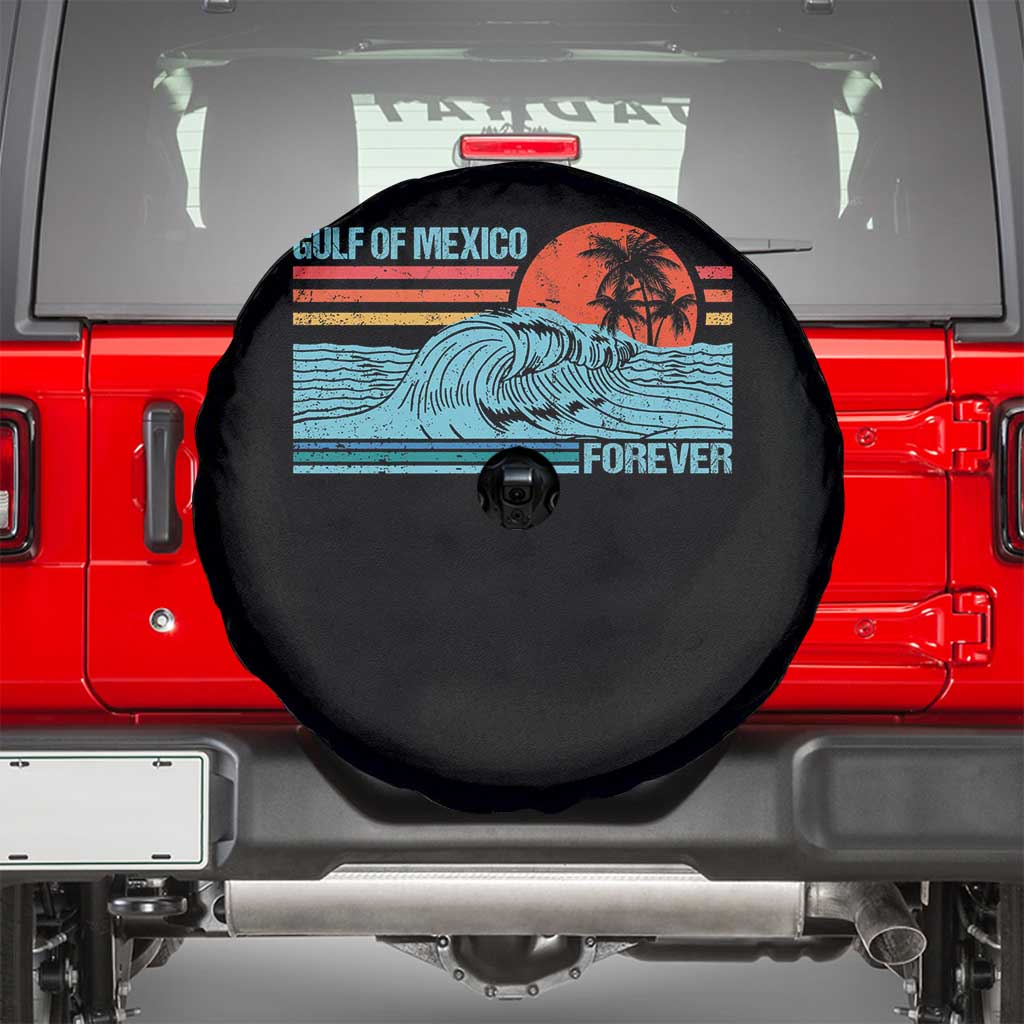 Gulf Of Mexico Forever Spare Tire Cover Vintage Retro Beach Coconut Tree TS11 Black Print Your Wear